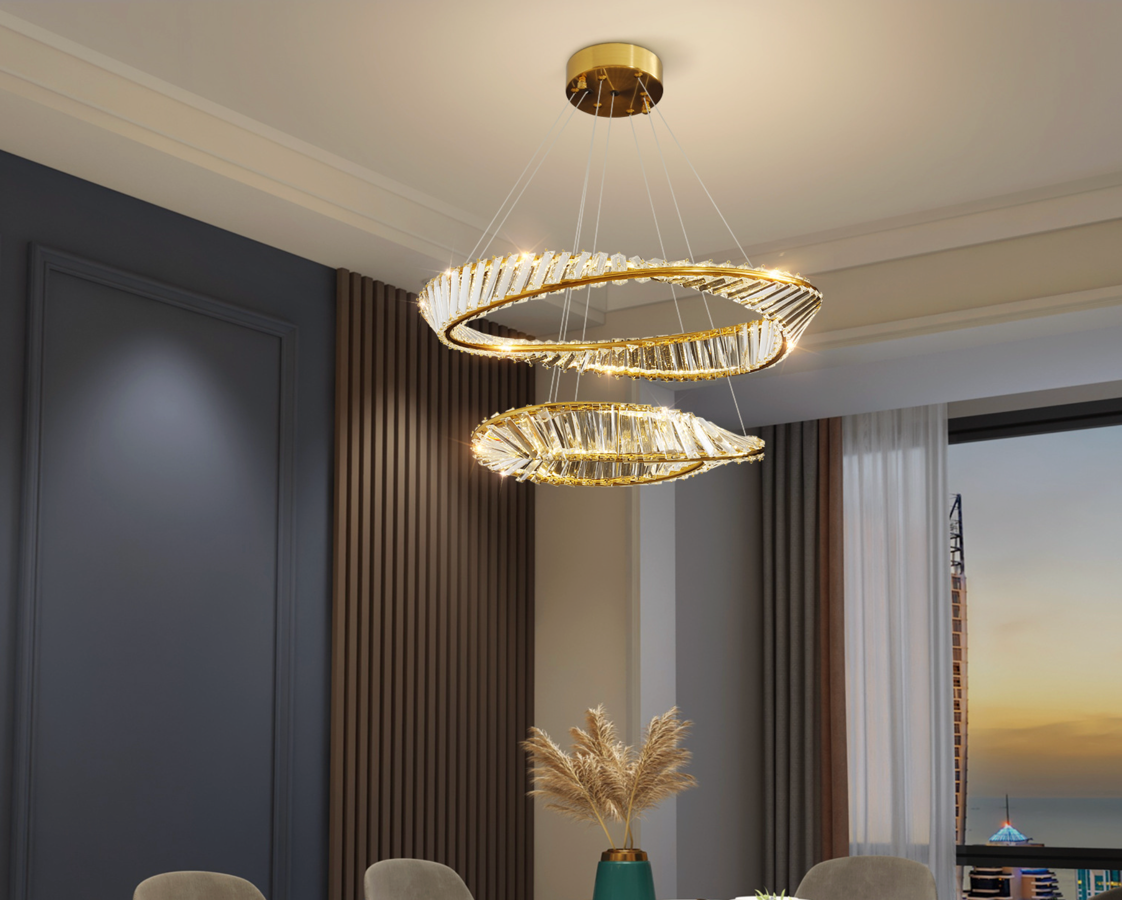 Lumière – Elegant LED Ring Chandelier